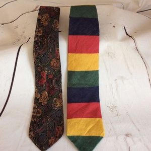 STRUCTURE Striped Paisley Pattern Polyester Ties